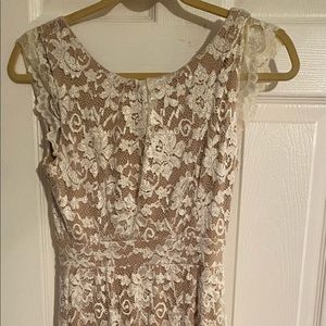 ABS white lace and cream underlay dress size 2.